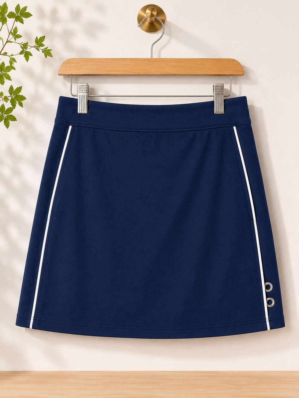 Izod Navy Mini Skirt with White Side Piping